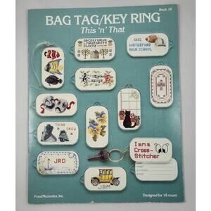 Fond Memories Bag Tag Key Ring This n That Cat, Sailboat, Football Patterns